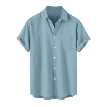 Dagugfen Chemises Habillées pour Hommes à Boutons, Manches Courtes, Coupe Ample, Formelles, Affaires Décontractées, Hauts de Bureau, Poche