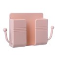 thumbnail image 1 of Wall-mounted remote control TV air conditioner remote control panel storage box bedside mobile phone charging bracket storage rack (pink), 1 of 14