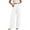 White, variant on JYnXIANTI Women's Pants Casual Summer High Waist Pants with Pockets Ladies Basic Classic Trousers Beach Vacation Clothes
