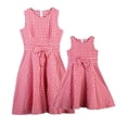thumbnail image 2 of MesaSe Robe Mère-Fille Sans Manches à Col Rond, Ligne A, Longueur Genou, à Carreaux, Mignonne avec Nœud Décoratif, 2 of 7