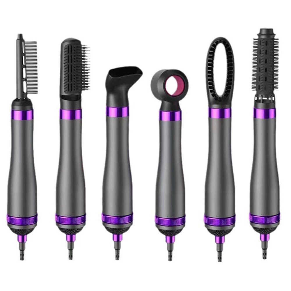 OUSITAID 6 in 1 Hair Dryer Brush Detachable Multi-Head Blow Dryer  57℃  Heat Damage Hair Volumizer One-Step Hot Air Brush for Straightening Curling Drying Multifunctional Hair Dryer Sty