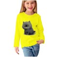 thumbnail image 2 of RXIRUCGD Chemises à Manches Longues pour Filles, Col Rond Mignon, Blouses Décontractées Élégantes (Jaune, Taille : 13 Ans), 2 of 5