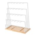 thumbnail image 2 of Xuanheng 5 Tiers Earring Display Stand Holder Jewelry Hanger Rack Easy Assemble Tabletop with Hooks for Home Ear Studs Keychains Rings White, 2 of 8