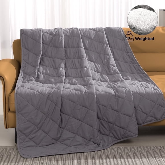 MARNUR Weighted Blanket 18 lbs Queen Size Heavy Breathable Cooling Blanket, 60" x 80", Grey
