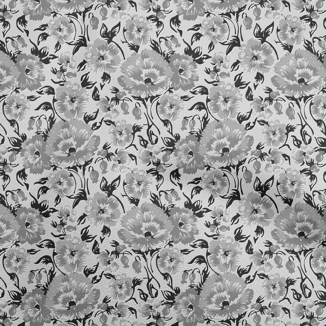 oneOone Velvet Gray Fabric Florals Sewing Material Print Fabric By The Yard 58 Inch Wide
