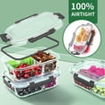 thumbnail image 3 of Skroam 5-Packs 36OZ Glass Airtight Food Storage Containers 3 Compartments, Meal Prep Container Set with Lids for Pantry Kitchen Organizers and Storage, BPA Free Glass Lunch Boxes Bento, 3 of 7