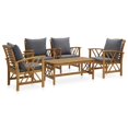 thumbnail image 1 of vidaXL 5 Piece Garden Lounge Set with Cushions Solid Acacia Wood, 1 of 1