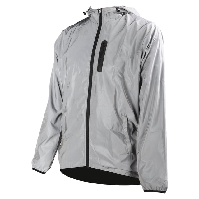 Cycling Hooded Jacket, Cycling Full Reflective Coat Comfortable for Hiking M,L,XL,2XL