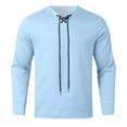 thumbnail image 5 of Mens Bohemian Long Sleeve Gothic Lacing Carnival Linen Shirt Retro Style Summer Top, 5 of 5