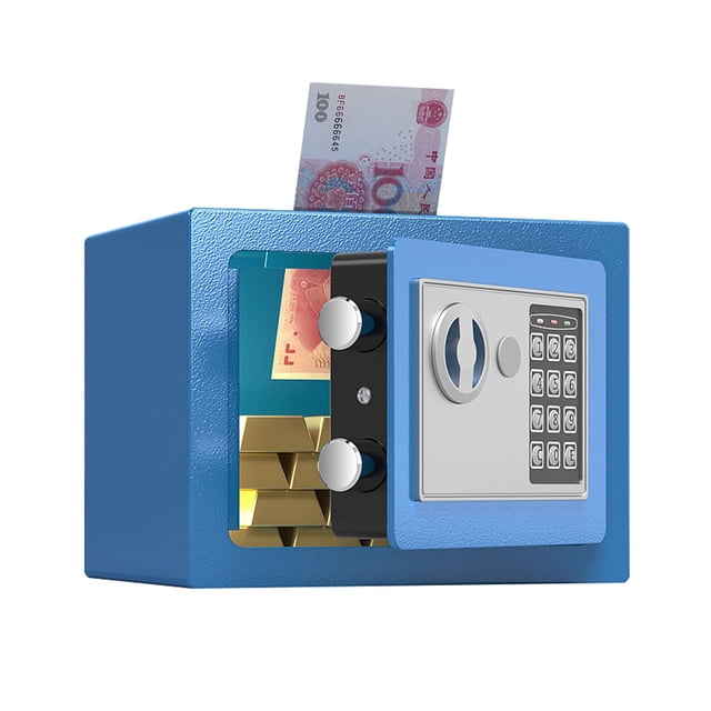 Mini Safe Key Password,Double Insurance Anti-theft Home Safe Deposit Box Fire Safe for Office