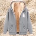 thumbnail image 3 of LOVZFMLL Winter Jackets for Women Fashionable Printed Fleece Hooded Sweatshirt Jacket, 3 of 4