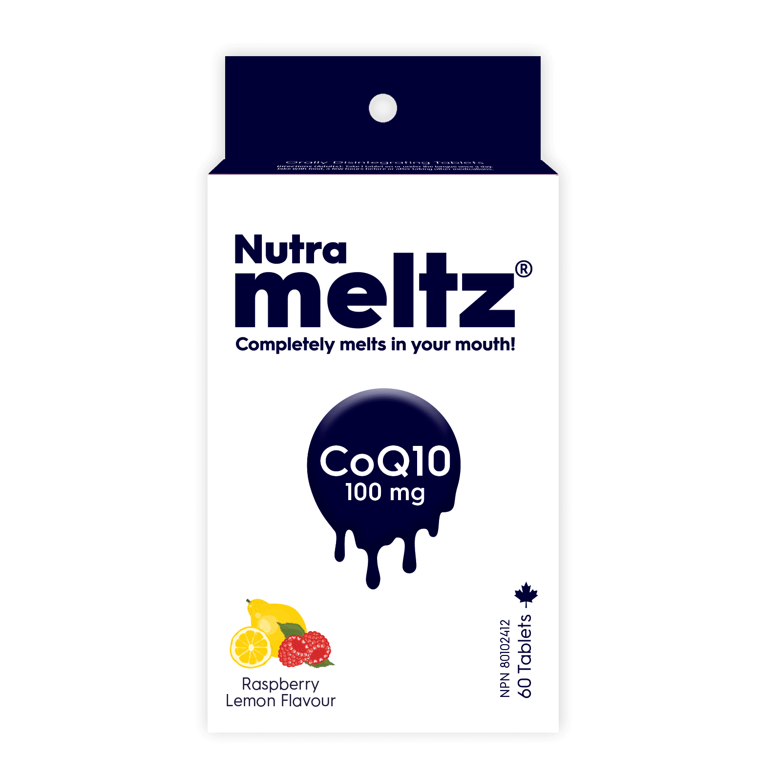 Nutrameltz Coenzyme Q10 (CoQ10) - Strawberry & Kiwi Flavor, Fast Dissolving Tablet 100 mg - 60 Tabs
