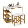 thumbnail image 1 of Costway Ensemble de Table de Bar 3 Pcs Table de Comptoir de Cuisine Hauteur 2 Tabourets Gain de Place avec Rangement, 1 of 10