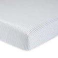 thumbnail image 1 of Gerber Organic Fitted Crib Sheet, Grey/Ivory Stripe, 1 of 3