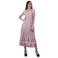 thumbnail image 2 of Moomaya Robe Longue Imprimée pour Femmes, Fente avant, Aguichant, Sans Manches, en Rayonne, Robe de Mariage, 2 of 4