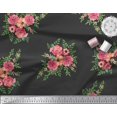thumbnail image 3 of Soimoi Black polyester Crepe Fabric Flower Floral Print Fabric By Yard 42 Inch Wide, 3 of 3