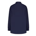 thumbnail image 4 of Chemises Boutonnées pour Femmes Manches Longues Retroussées Col en V Uni Ourlet Haut-Bas Blouse Hauts Tuniques Décontractées, 4 of 9