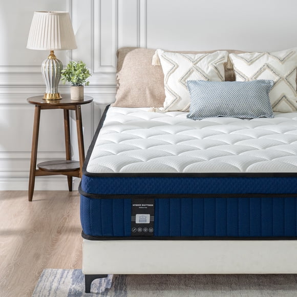 Queen Mattress, QUEEN ROSE 12 Inch Memory Foam Mattress Queen Size, Innerspring Hybrid Mattress in a Box with Motion Isolation & Pressure Relief, CertiPUR-US