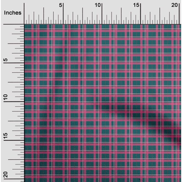 oneOone Silk Tabby Fabric Madras Check Decor Fabric Printed BTY 42 Inch Wide