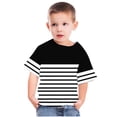 thumbnail image 4 of Zwiiyzr T-Shirt Rayé 2025 pour Enfants Col Rond Manches Courtes pour Garçons Filles Noir-7-8 Ans, 4 of 6