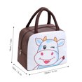 thumbnail image 3 of Sac à Lunch Mignon, Sac à Lunch Imperméable Motif Animal de Dessin Animé avec Poignée pour Femmes Renard, Tigre, Vache, 3 of 4