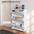 thumbnail image 4 of HOMCOM Armoire de Rangement pour Chaussures avec 3 Tiroirs Basculants pour 18 Paires de Chaussures Blanc, 4 of 10