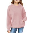 thumbnail image 1 of FAOWME Child Solid Color Hooded Silk Checked Tops Coat Light Pink 9-10 Years, 1 of 4