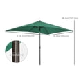 thumbnail image 3 of Outsunny 6.5x10ft Patio Umbrella with LEDs Crank (Dark Green), 3 of 10