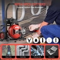 thumbnail image 3 of EDTara 75FT/100FT Electric Sewer Snake, 1/2" Auto-Feed Drain Cleaning Machine, 450W Portable Auger with 4 Cutter Attachments, 3 of 7