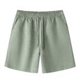 thumbnail image 2 of EOYWHK Cotton Linen Shorts for Men Summer Breathable Workout Gym Shorts Mid Waisted Solid Color Running Swimming Sleeping Shorts, 2 of 5
