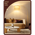 thumbnail image 4 of EDISHINE Arc Floor Lamps for Living Room, 78 inch Mid-Century Modern Floor Lamp with Adjustable Shade for Bedroom, Gold & Black, 4 of 6
