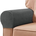 thumbnail image 4 of Fwttom All Inclusive Solid Color Plaid Sofa Armrest Cover Elastic Sofa Armrest Protective Cover Thickened Non Slip Armrest Cover for All Seasons 2Pc, 4 of 6
