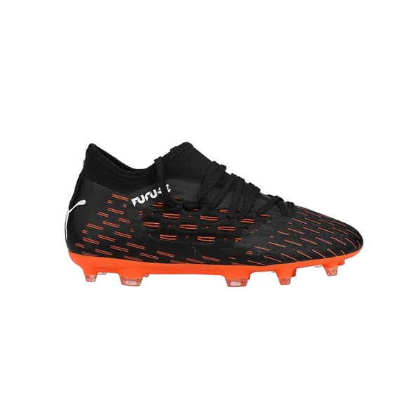 PUMA Kids Boys Future 6.3 Netfit Firm GroundAg - Soccer Cleats - Black,Orange - Size 1.5 M