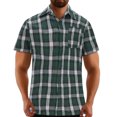 thumbnail image 1 of Penkiiy Chemise Tissée à Manches Courtes pour Homme, Coupe Régulière, Boutonnée, avec Poche, G Vert, 1 of 5
