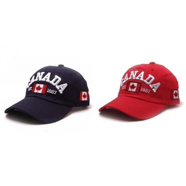 (Lot de 2) Kcodviy Casquette de Baseball Canada Casquette de Baseball Panneau Canada Jour Feuille d'Érable Brodée Casquettes de Baseball pour Femmes avec Slogans Drapeau Casquette Ajustable
