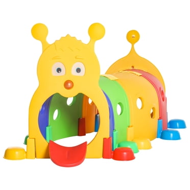 Qaba Tunnel for Kids to Crawl Through, Caterpillar Design, for 3-6 Years