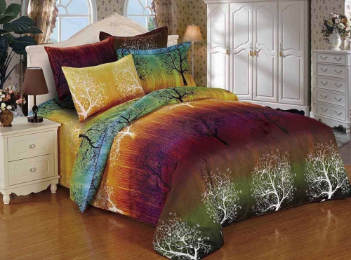 (California King) - Rainbow Tree 3pc Duvet Cover Set: Duvet Cover and Pillowcases (California King)