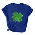 thumbnail image 1 of Besolor T-Shirts de la Saint-Patrick pour Femmes, Col Rond, Manches Courtes, T-Shirts Basiques, T-Shirts Graphiques Shamrock, Hauts de Festival, 1 of 3