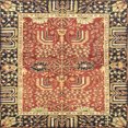 thumbnail image 1 of Ahgly Company Indoor Square Abstract Brown Red Abstract Area Rugs, 5' Square, 1 of 6