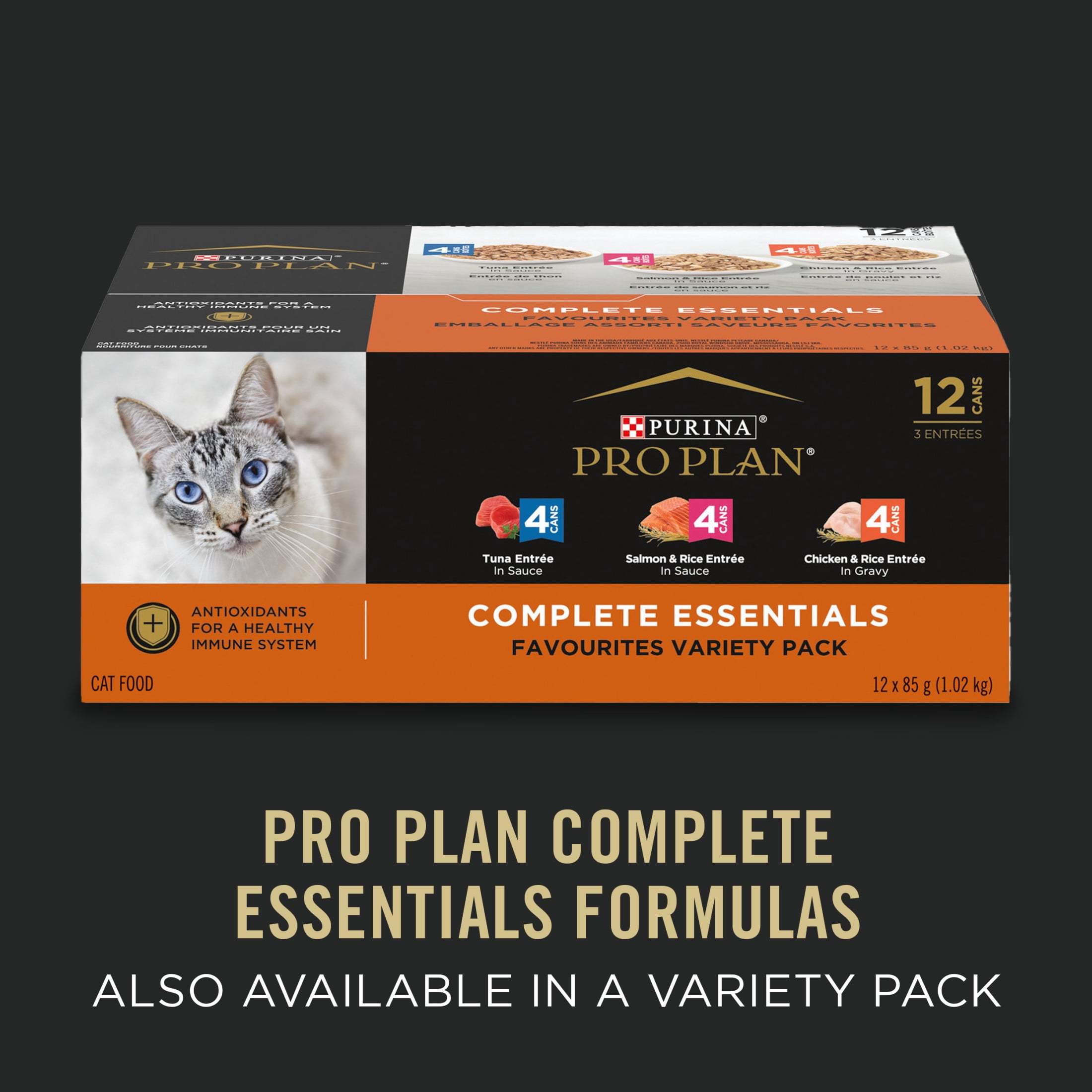 Purina Pro Plan Complete Essentials Entrée de Thon en Sauce, Nourriture Humide pour Chats 85 g