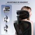 thumbnail image 4 of Ergonomic Office Chair with Adjustable Footrest, High-Back Mesh Desk Chair with Lumbar Support, Headrest & 3D Armrests, Rolling Swivel Computer Chair for Home & Office, Black, 4 of 8