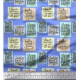 thumbnail image 1 of Soimoi Blue polyester Crepe Fabric Motivational Quotes Text Decor Fabric Printed Yard 52 Inch Wide, 1 of 5