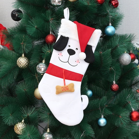 SSZMDLB under $5 Pet Stocking, Christmas Dog Bone Shaped Gift Sock for Treats, Festive Animal Themed Holiday Decor, Cute Present Bag for Small Dogs and Pet Lovers