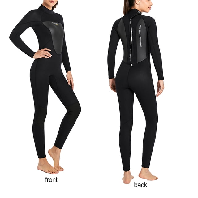 Combinaison de Plongée Haute Efficacité Anti-Froid Maillots de Bain Confortables Écran Solaire Puissant Réduire la Résistance à l'Eau Combinaison Classique Col Rond Femme Noir m