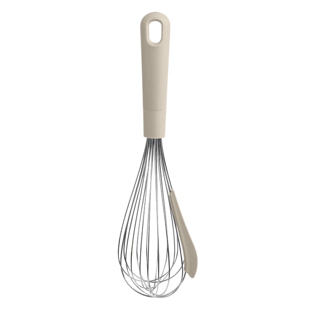 Mainstays 12 Inch (30 cm) Stainless Steel Whisk with Scraper, Grey