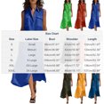 thumbnail image 3 of XiYing Robes d'Été pour Femmes, Robe Longue Décontractée d'Été pour Femme à Col en V Sans Manches, Maxi Fluide avec Boutons devant et Poches pour Vacances à la Plage, Coupe Ample,, 3 of 7
