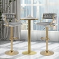 thumbnail image 4 of Swivel Bar Stool Set of 2 with Barrel Back & Footrest Metal Base for Home Bar, 4 of 8