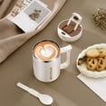 thumbnail image 1 of EGNMCR Rangement et Organisation Bacs de Rangement Tasse à Café Portable Tasse en Acier Inoxydable à Double Couche avec Couvercle et Poignée Tasse à Café Isolée Chauffable par Induction pour Voyage Camping Bureau Tasse à Café, 1 of 7
