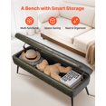 thumbnail image 4 of VEVOR PU Leather Storage Ottoman Bench Shoe Seat with Storage & Metal Legs Green, 4 of 9