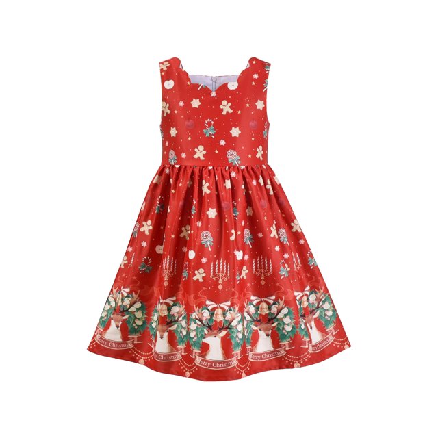 Robe Fille Noël Renne Rouge Gingerbread Man Grelot 4 Ans